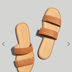 Madewell Teagan Leather  Slide Sandal in Burnished Caramel